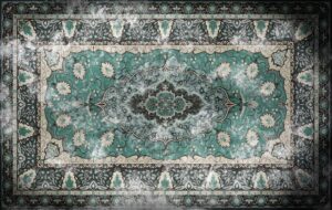 Floral rug Turquoise